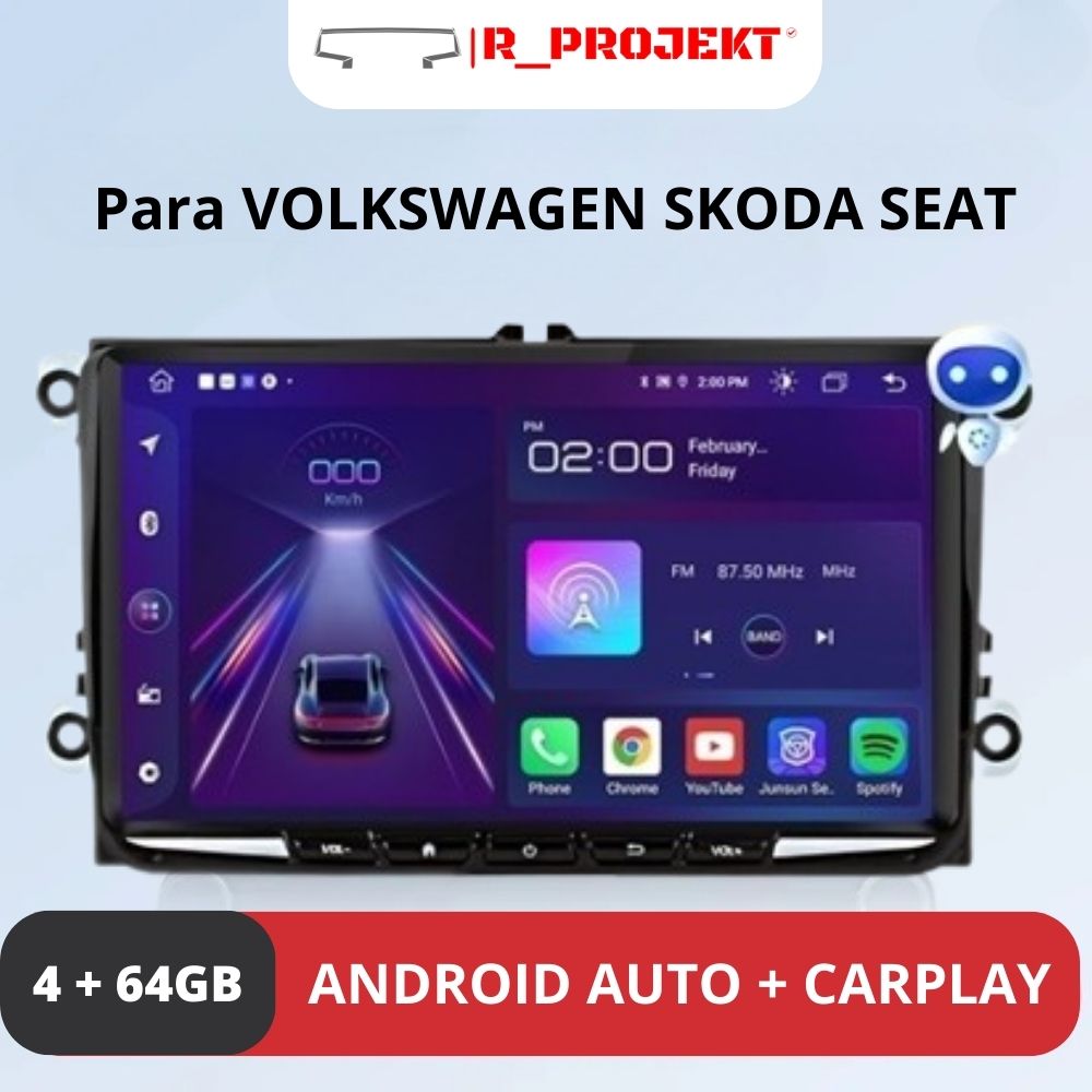 Touch Screen radio Android Auto Carplay Volkswagen Golf 5 6 Passat
