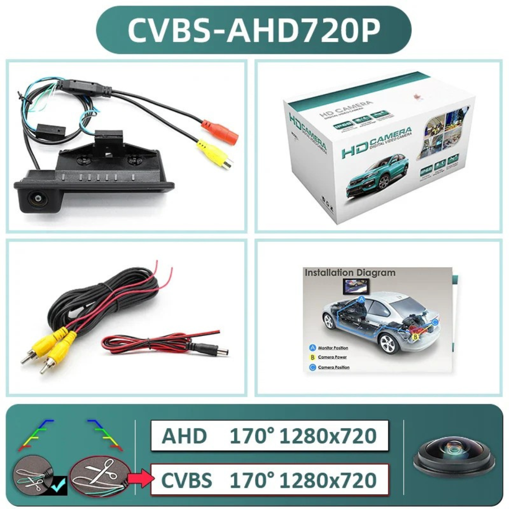 Cámara de visión trasera para BMW Serie 1 E82 E88, Serie 3 E90, Serie 5 E39 E60, X5 E70, X6 E71