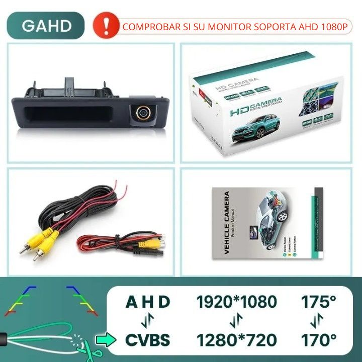 Cámara de visión trasera para BMW Serie 3, 4, 5, 7, X1, X3, X4, X5, F30, F32, F36, F10, F11, F25, F48 RProjekt