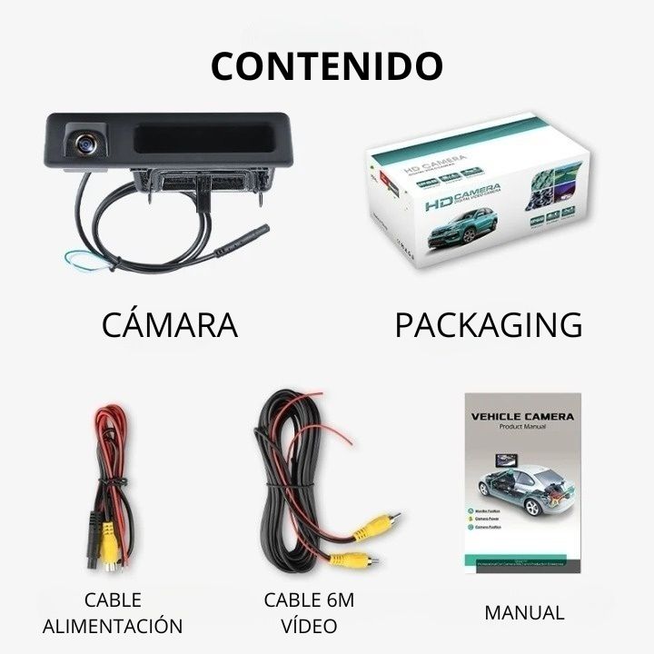 Cámara de visión trasera para BMW Serie 3, 4, 5, 7, X1, X3, X4, X5, F30, F32, F36, F10, F11, F25, F48 RProjekt