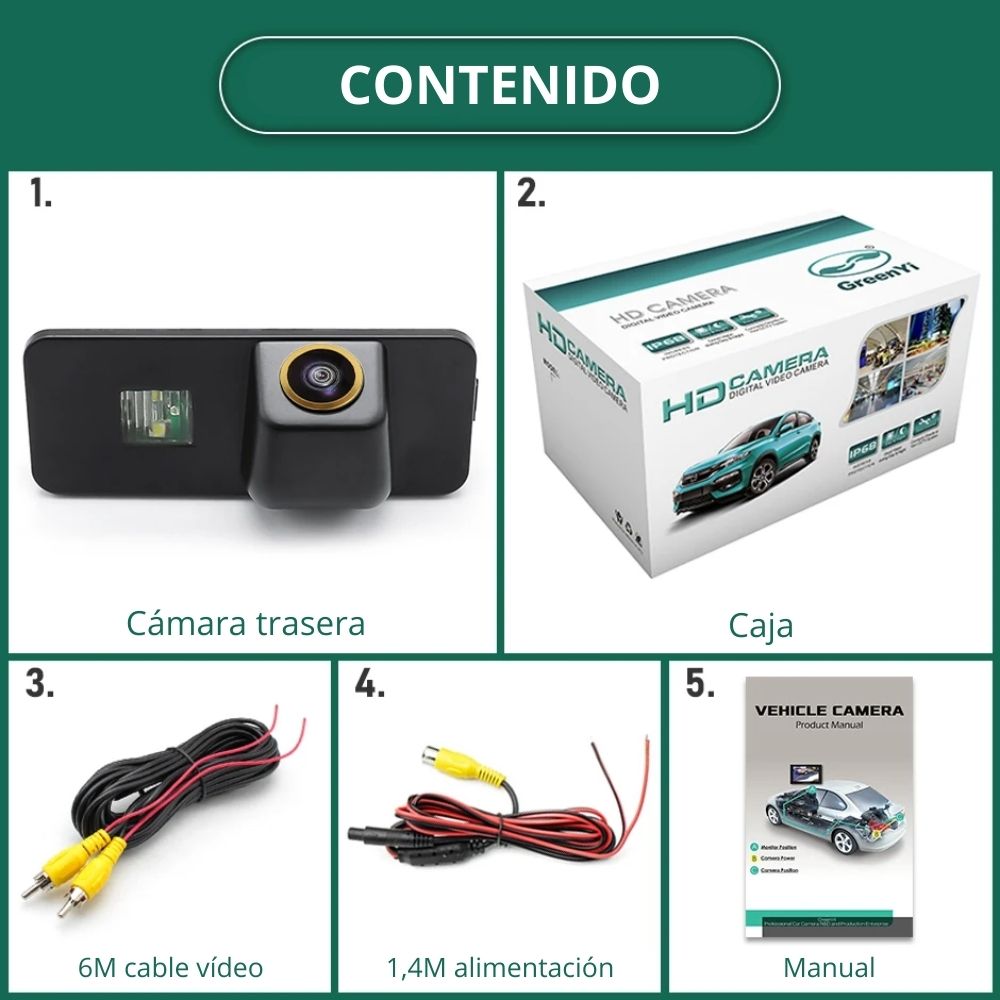 Cámara de visión trasera para Volkswagen Golf Passat CC Polo Scirocco Eos Lupo Phaeton Beetle Seat Leon Altea Toledo Ibiza
