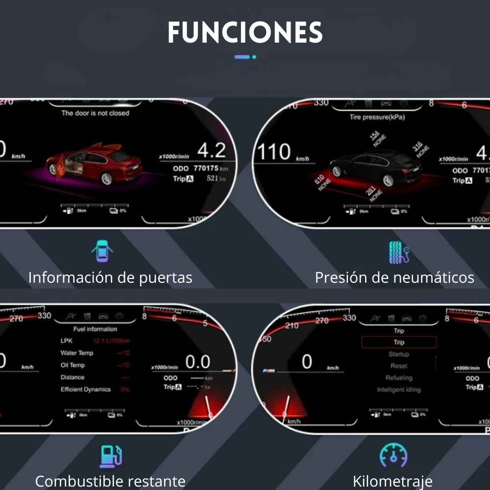 Cuadro de instrumentos digital 12.3'' para BMW Serie 5 E60 E61 / Serie 6 E63 E64 2003-2009 RProjekt