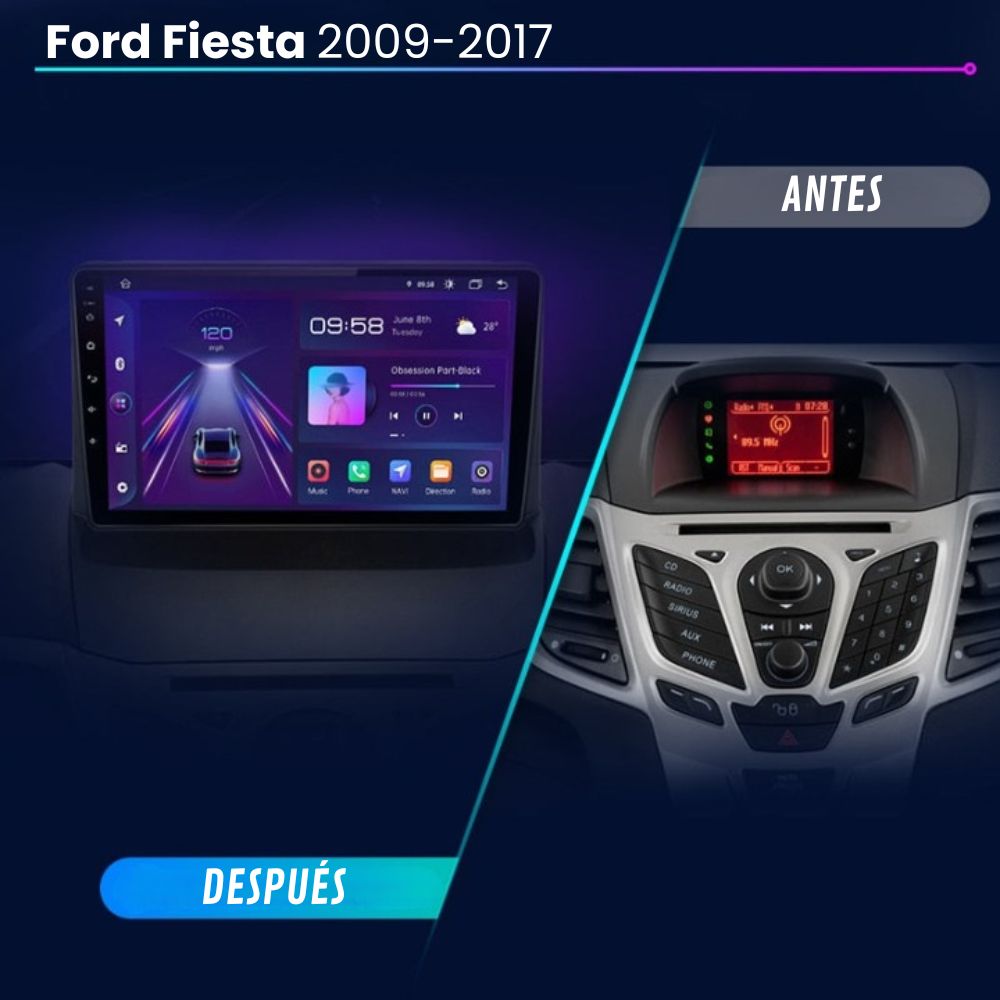 Pantalla Android Auto Carplay Ford Fiesta 2009-2017