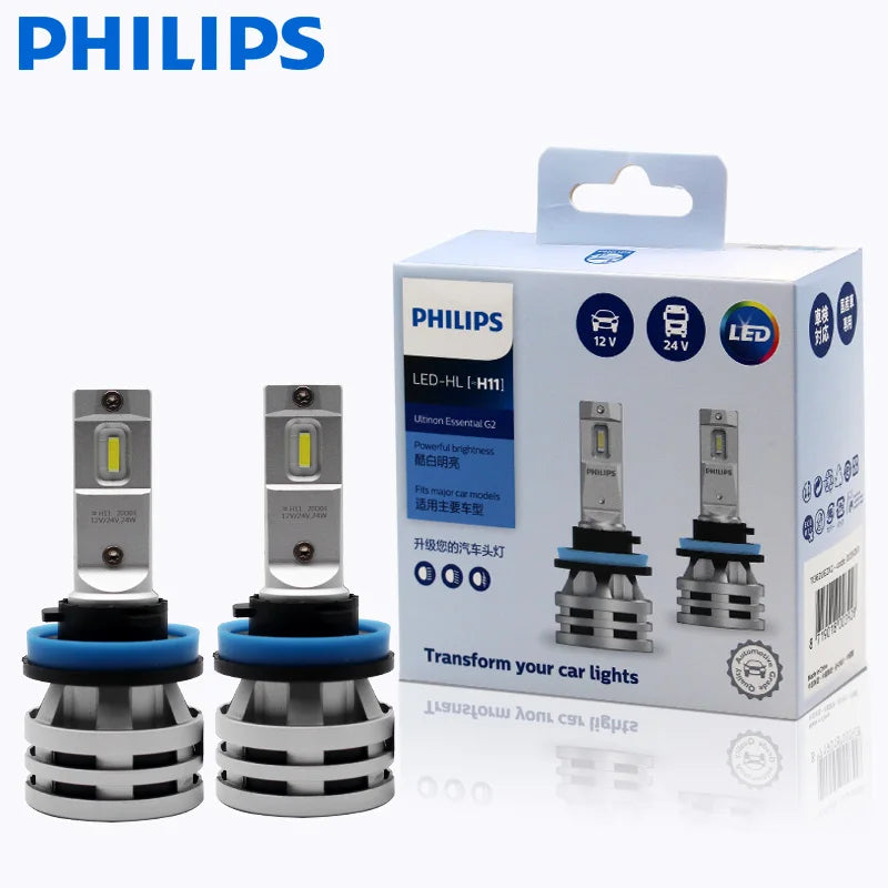 Bombillas LED faro delantero Philips Ultinon Essential G2 H1 H4 H7 H8 H11 H16 HB3 HB4 H1R2 6500K RProjekt