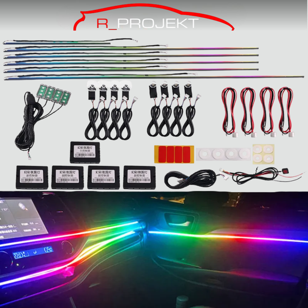 Kit de Iluminación Ambiental LED Interior Universal RGB (Control por APP + 213 Modos)