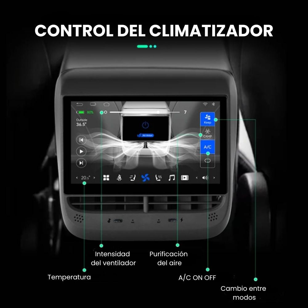 Pantalla trasera Tesla Model 3 / Model Y  7.2” Infoentretenimiento y Aire Acondicionado RProjekt