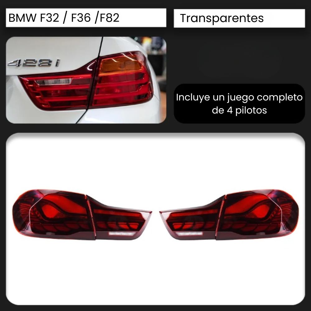 Pilotos LED dinámicos Volkswagen BMW Serie 4 F32 / F36 - M4 F82 con animación de arranque RProjekt