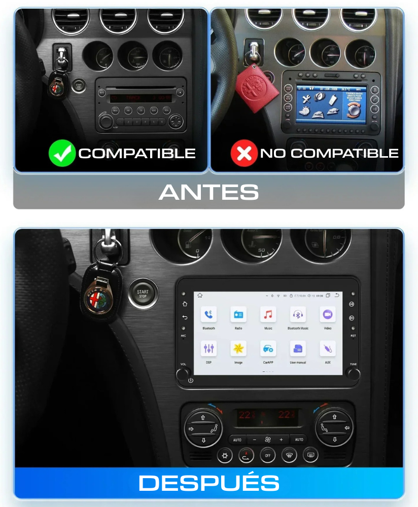 pantalla para alfa romeo 159 brera spider compatibilidad