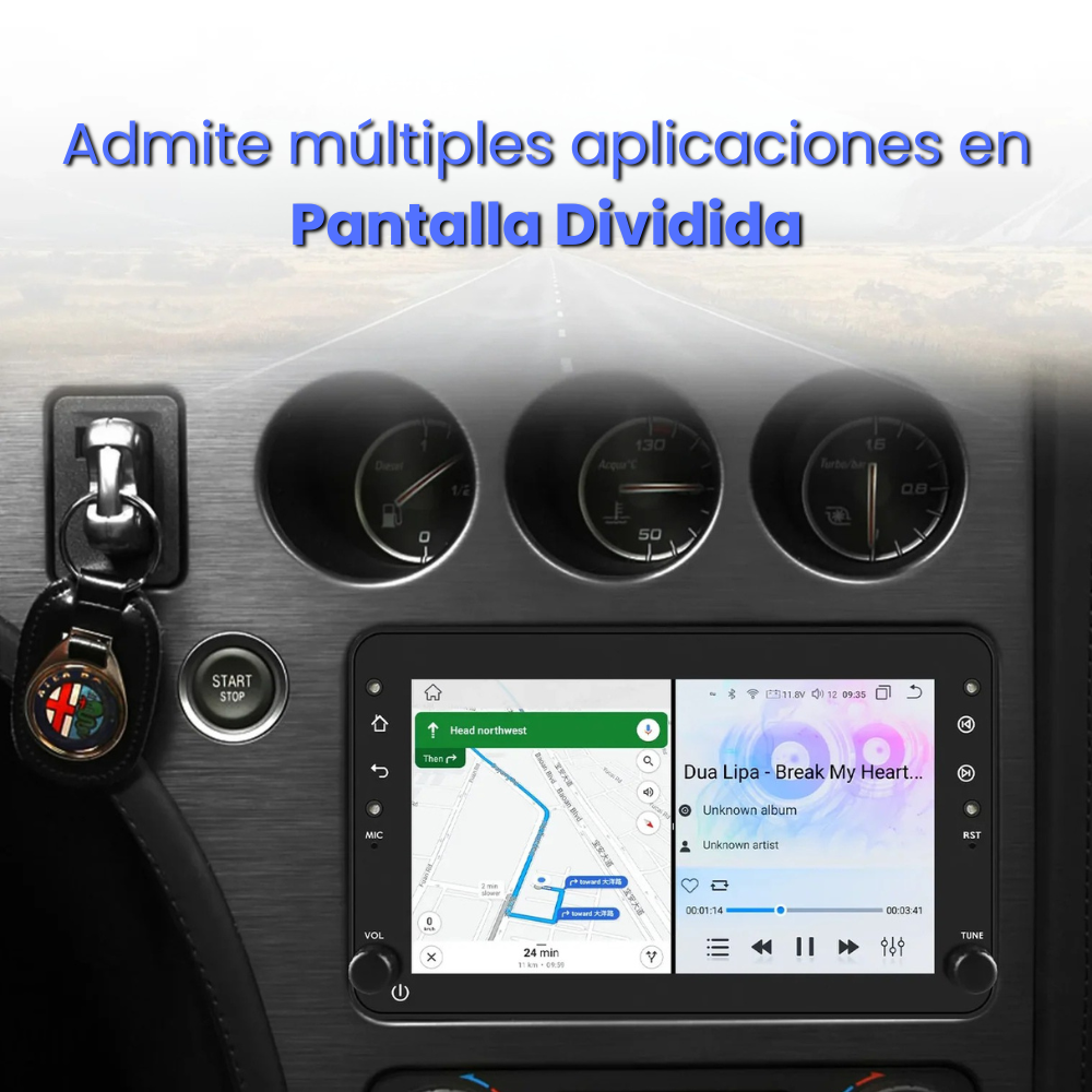 pantalla para alfa romeo 159 brera spider corriendo dos apps en pantalla dividida