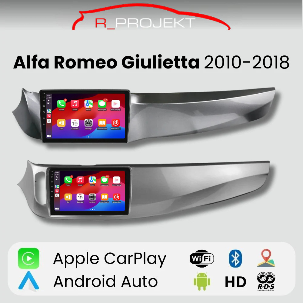 Pantalla para Alfa Romeo GIulietta con marco a medida dependiendo del año