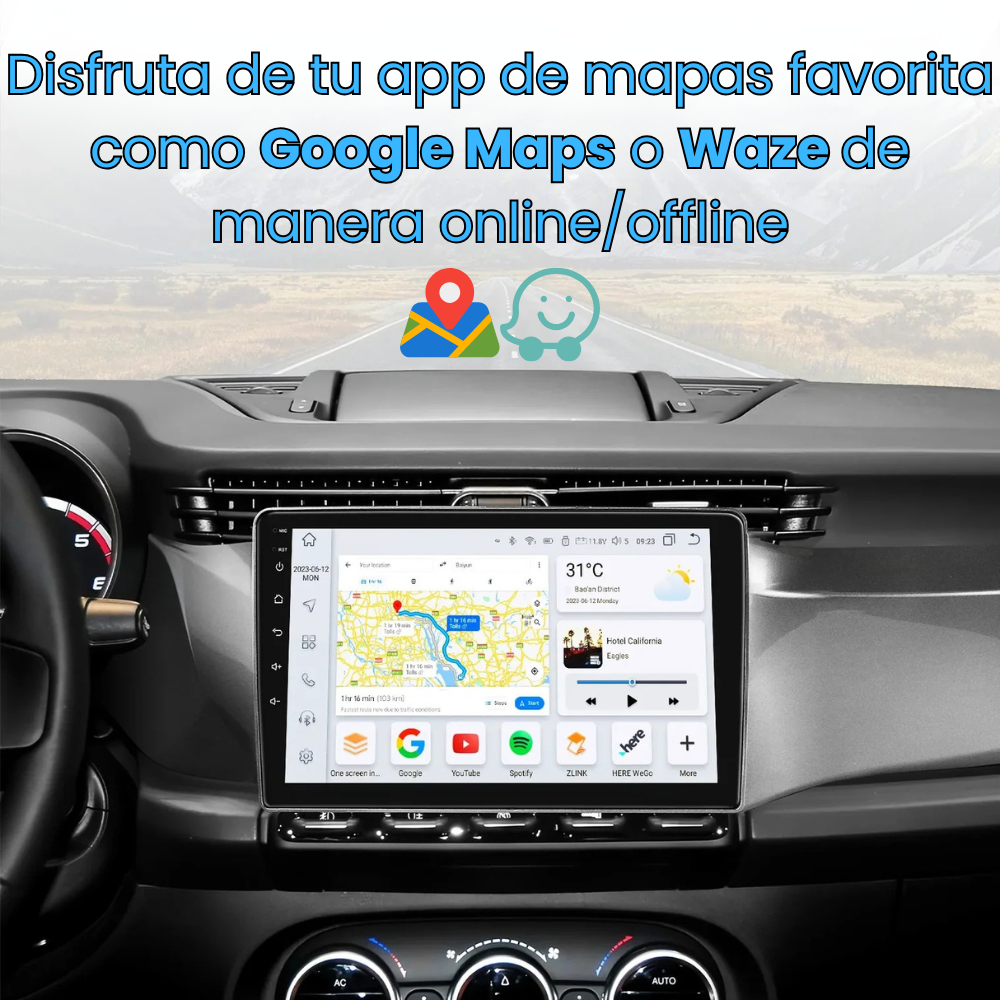 pantalla instalada en alfa romeo giulietta en la que puedes usar google maps y waze