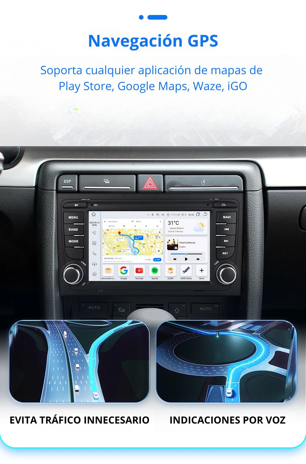 Radio Android Auto Carplay Audi A4 B6 B7 Seat Exeo