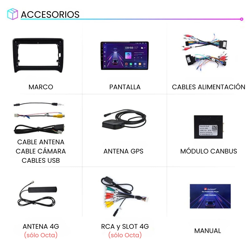 Android Autoradio Carplay Audi TT MK2 8J 2006-2014