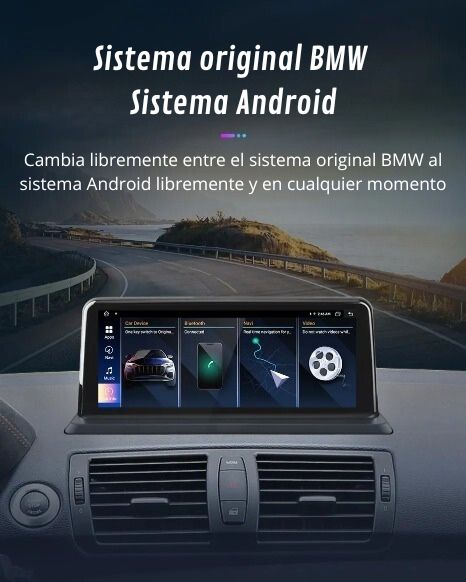 Pantalla Android Auto Carplay BMW Serie 1 E81 E82 E87 E88 10 Pulgadas