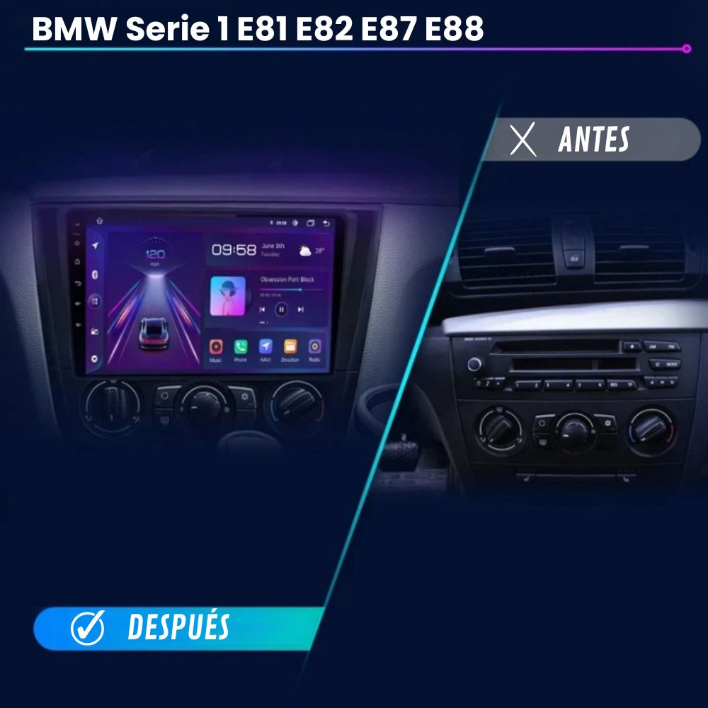 Pantalla Android Auto Carplay BMW Serie 1 E81 E82 E87 E88