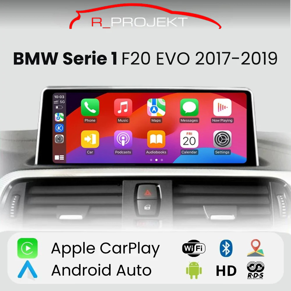 Pantalla Android Auto Carplay BMW Serie 1 F20 EVO 2017-2019