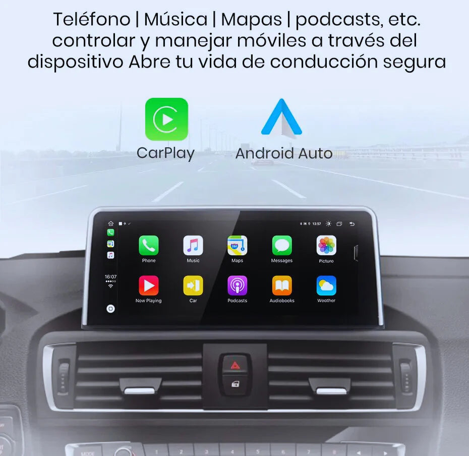 Pantalla Android Auto Carplay BMW Serie 1 F20 EVO 2017-2019