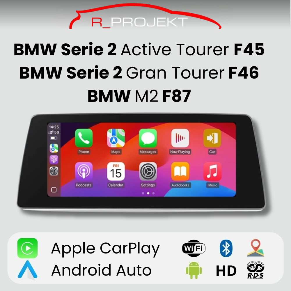 Pantalla Android Auto Carplay BMW Serie 2 Active Tourer F45 Gran Tourer F46 BMW M2 F87 2013 - 2018