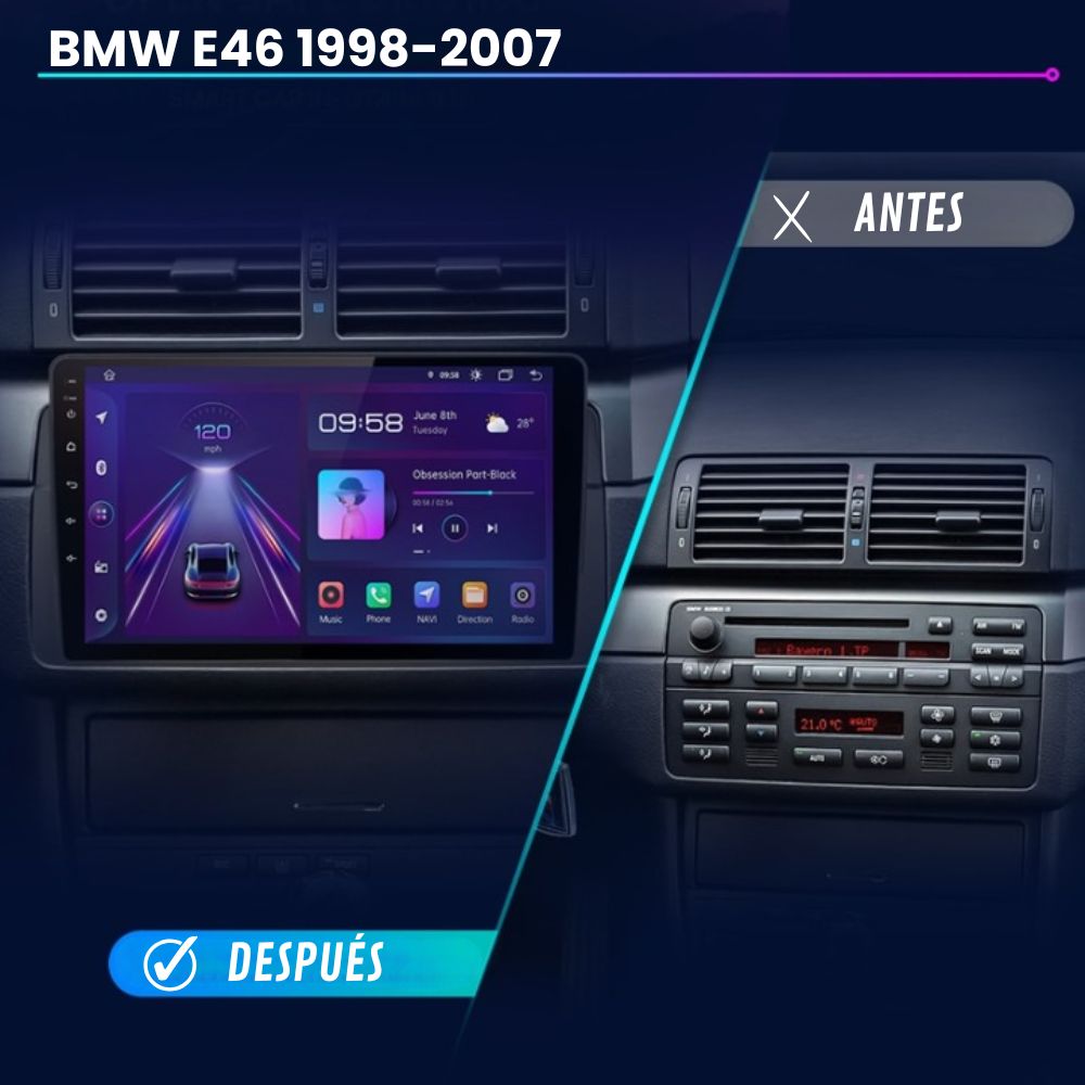 Pantalla Android Auto Carplay BMW Serie 3 E46