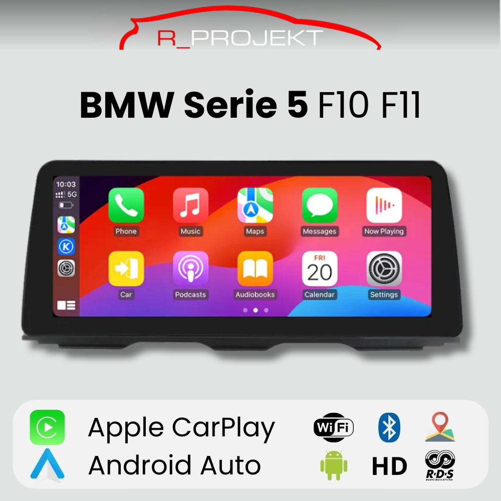 Pantalla Android Auto Carplay BMW Serie 5 F10 F11 2011 - 2017