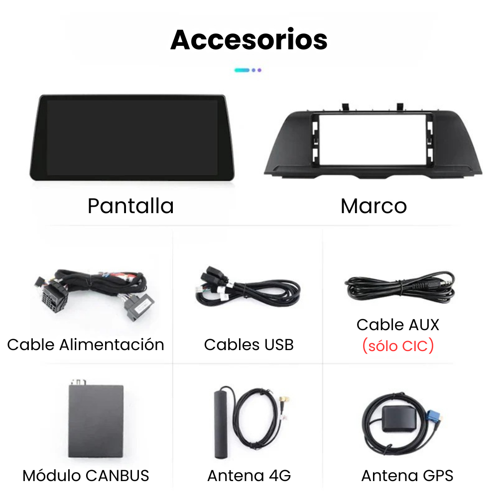 Pantalla Android Auto Carplay BMW Serie 5 F10 F11 2011 - 2017