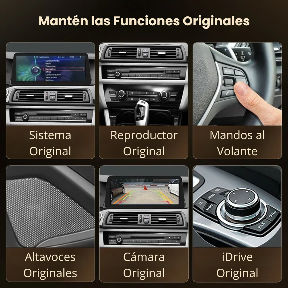 Pantalla Android Auto Carplay BMW Serie 5 F10 F11 2011 - 2017