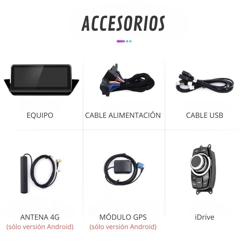 Pantalla Android Auto Carplay BMW X1 E84 2009 - 2015