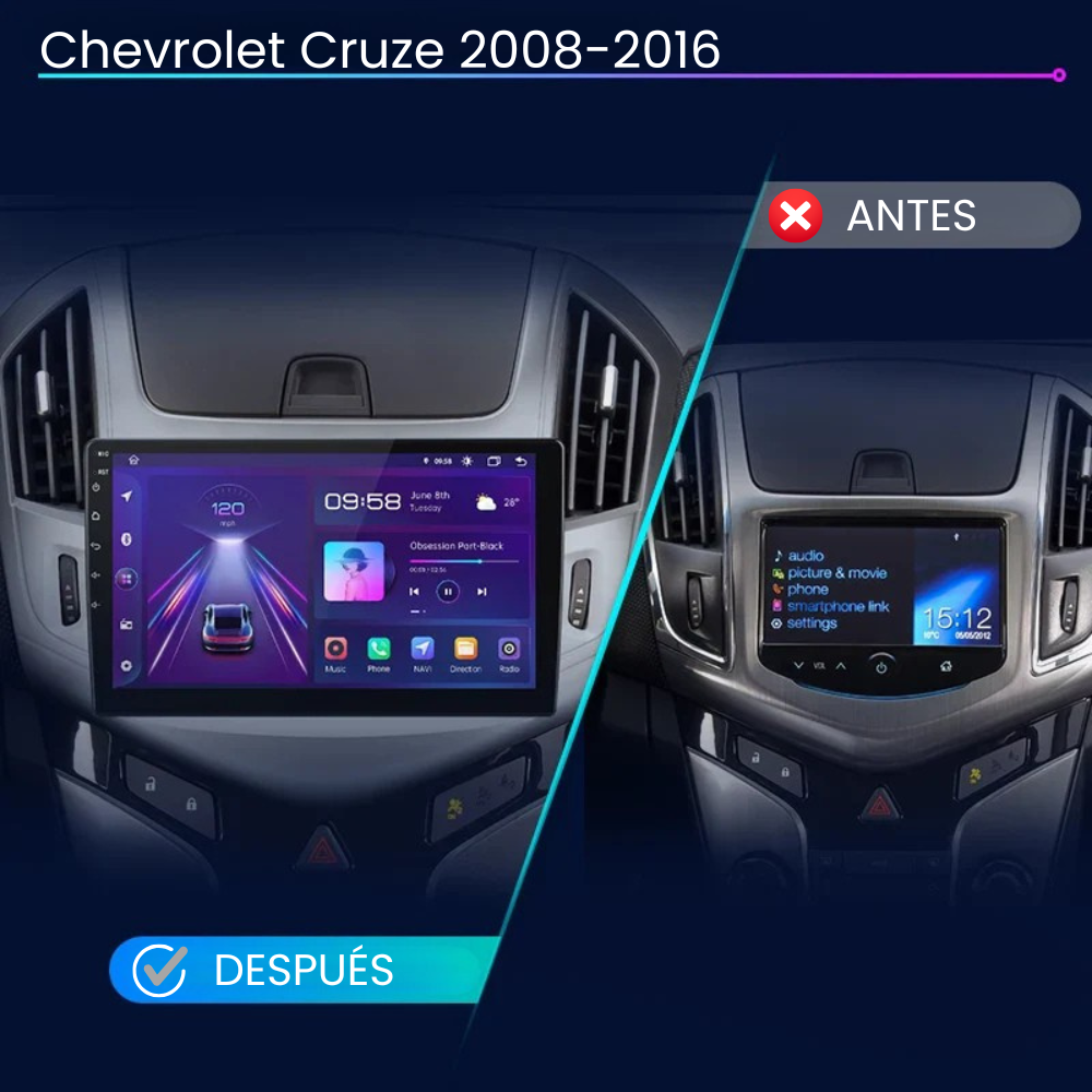 Pantalla Android Auto Carplay Chevrolet Cruze 2008-2016