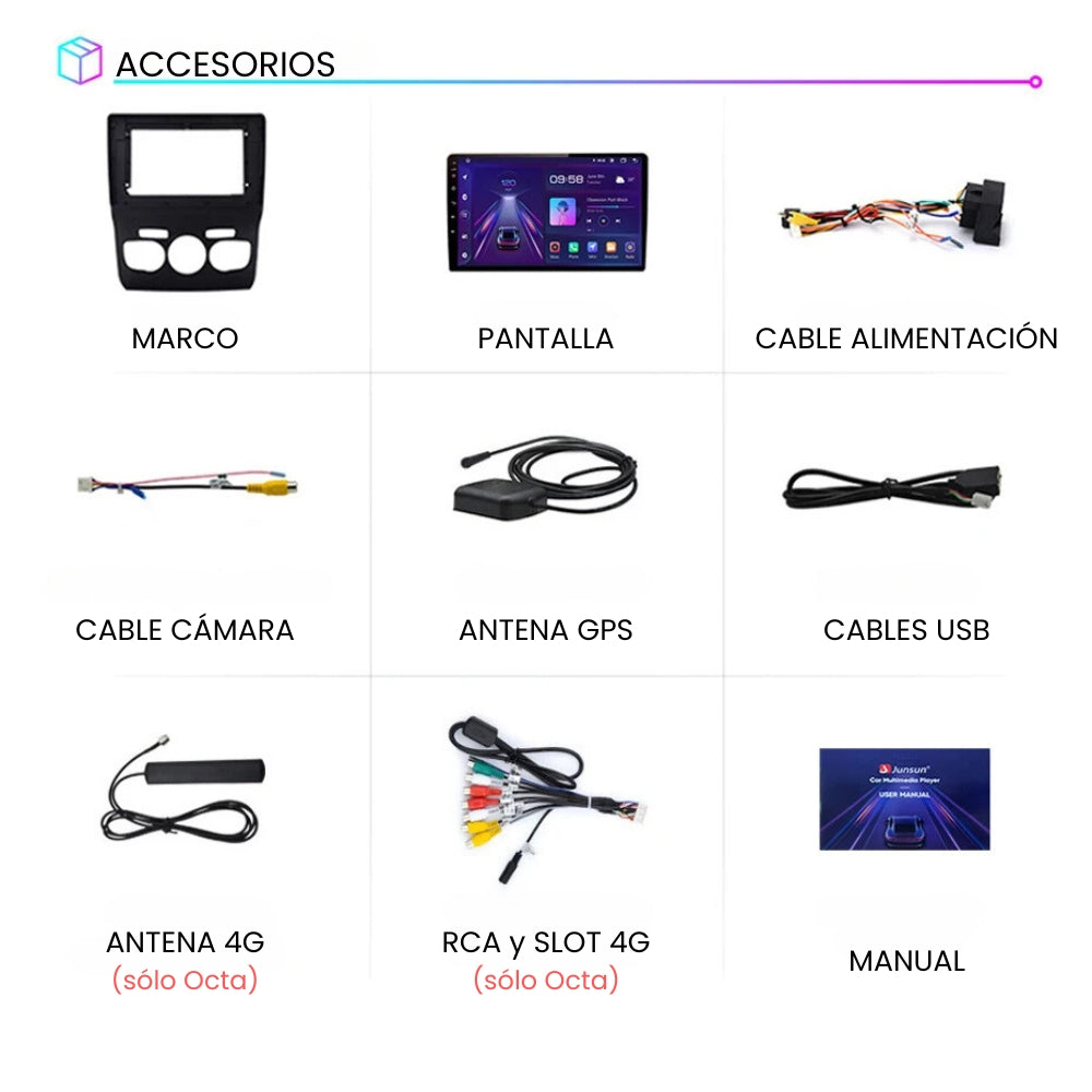 Pantalla Android Auto Carplay Citroen C4 2010 - 2019