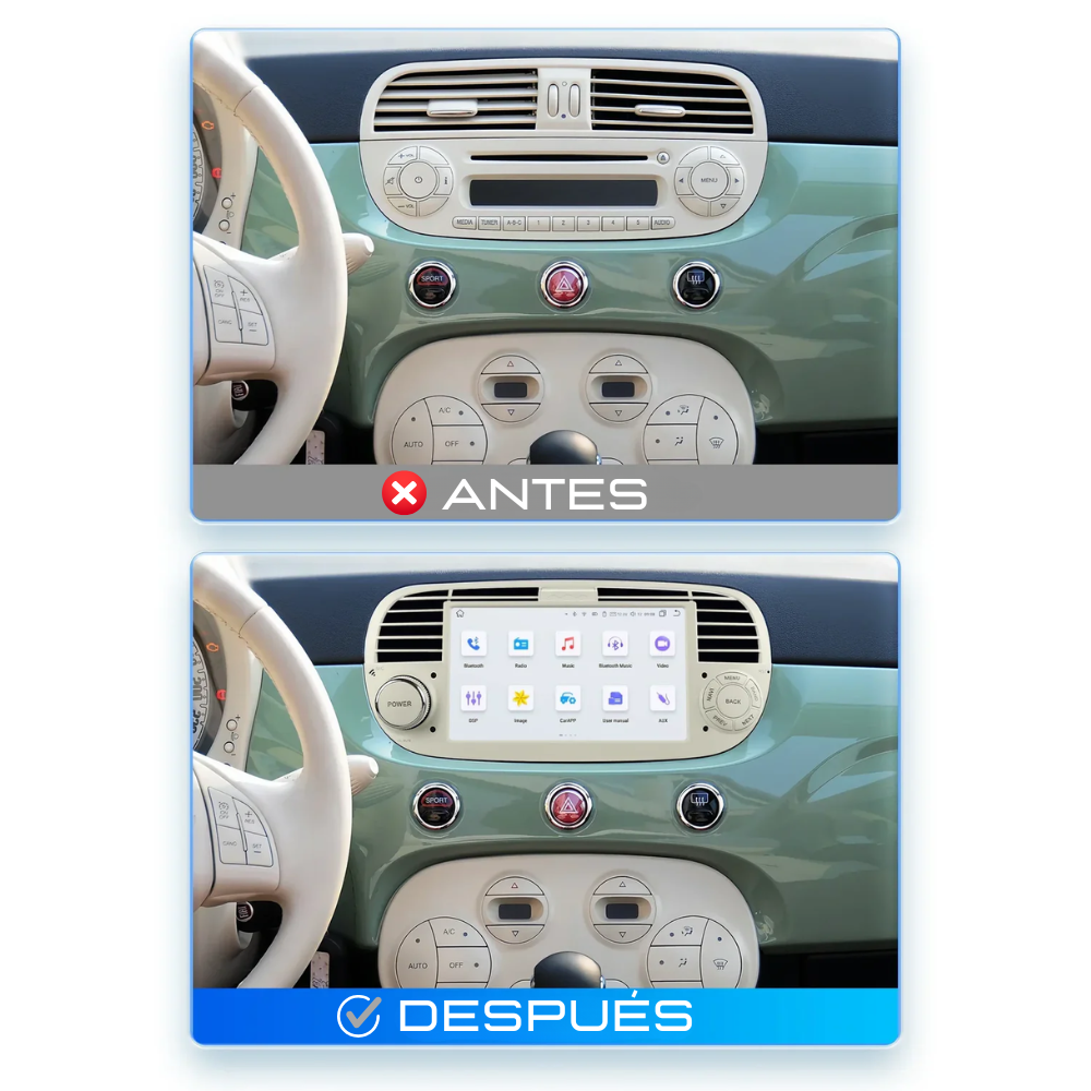 Android Auto Carplay Radio Fiat 500 Abarth 2007-2015