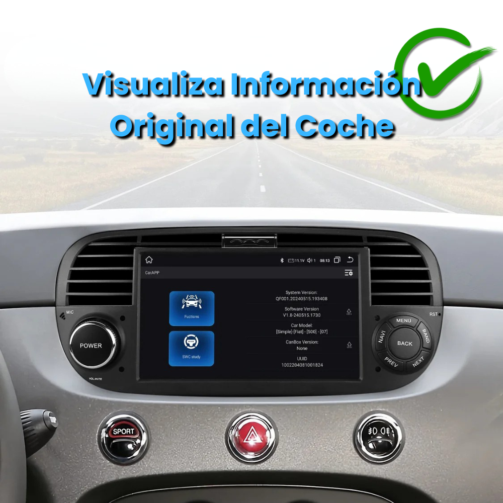 Android Auto Carplay Radio Fiat 500 Abarth 2007-2015