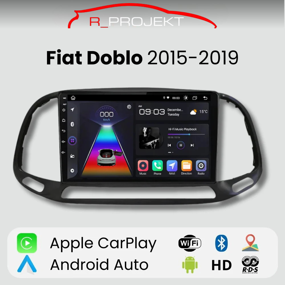 Android Autoradio Carplay Fiat Doblo 2015-2019