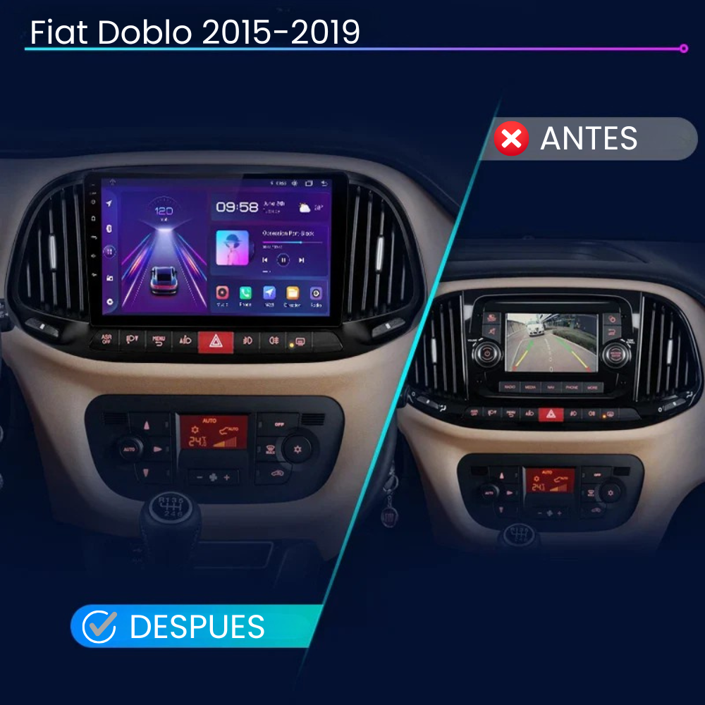 Android Auto CarPlay Fiat Doblo 2015-2019 Bildschirm