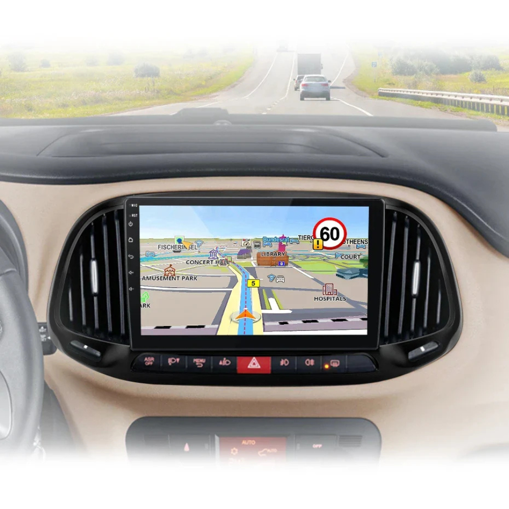 Android Auto CarPlay Fiat Doblo 2015-2019 Bildschirm