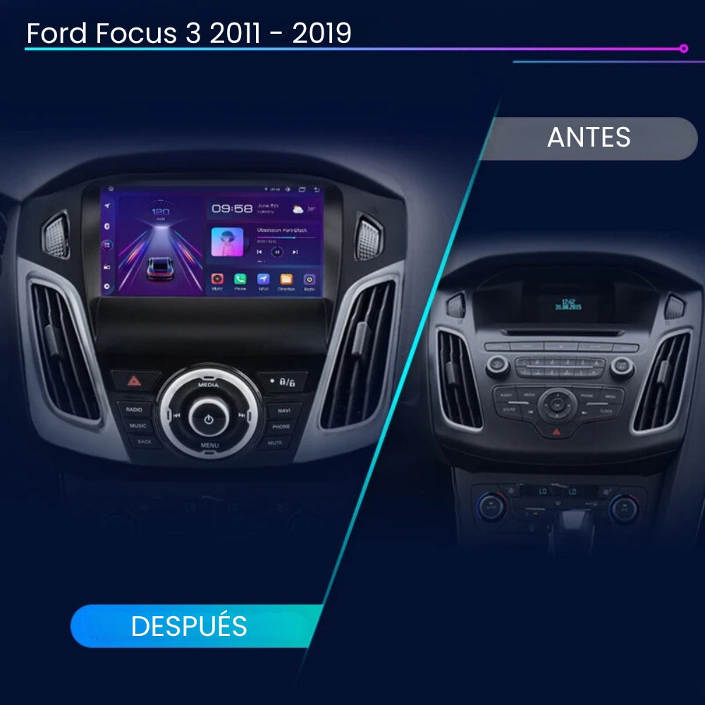 Pantalla Android Auto Carplay Ford Focus 3 MK3 2011-2019
