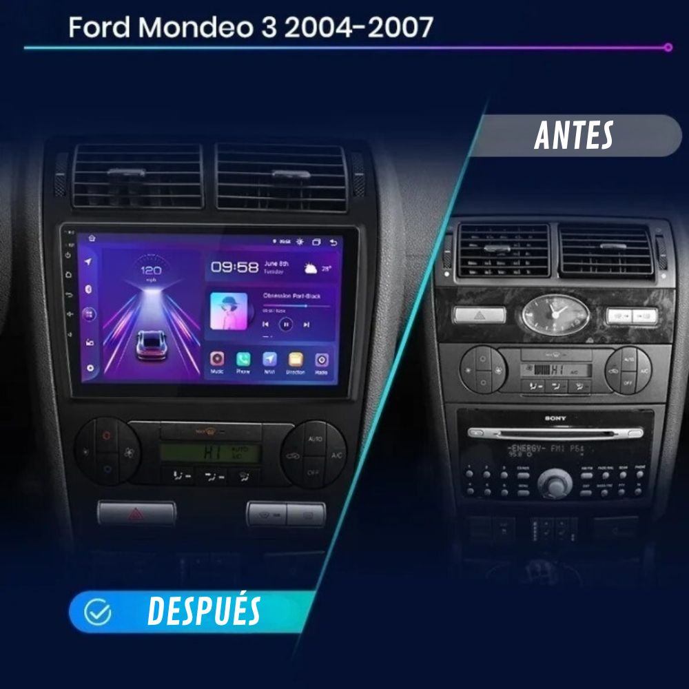 Pantalla Android Auto Carplay Ford Mondeo 3 2004 - 2007