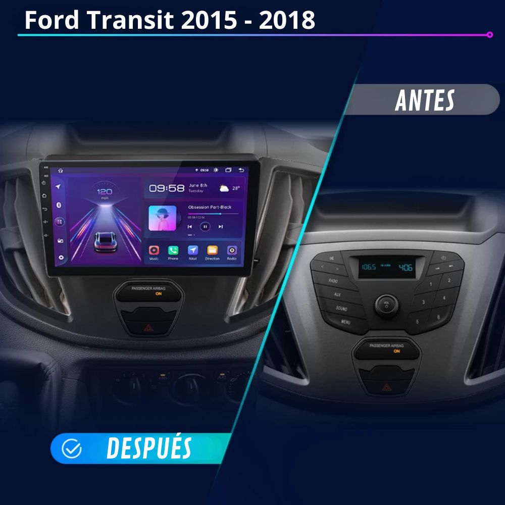 Pantalla Android Auto Carplay Ford Transit 2015 - 2018