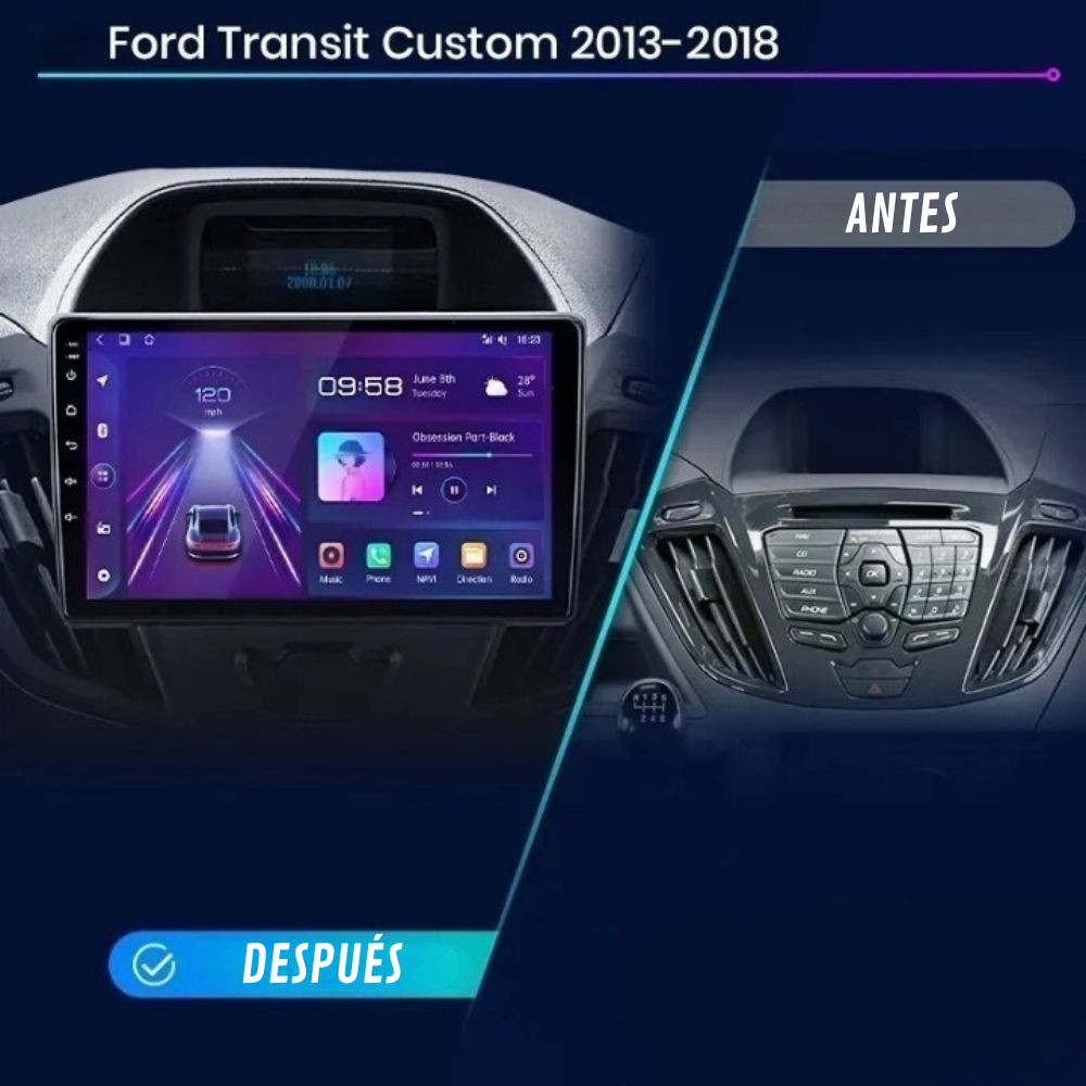 Pantalla Android Auto Carplay Ford Transit / Custom 2013-2018