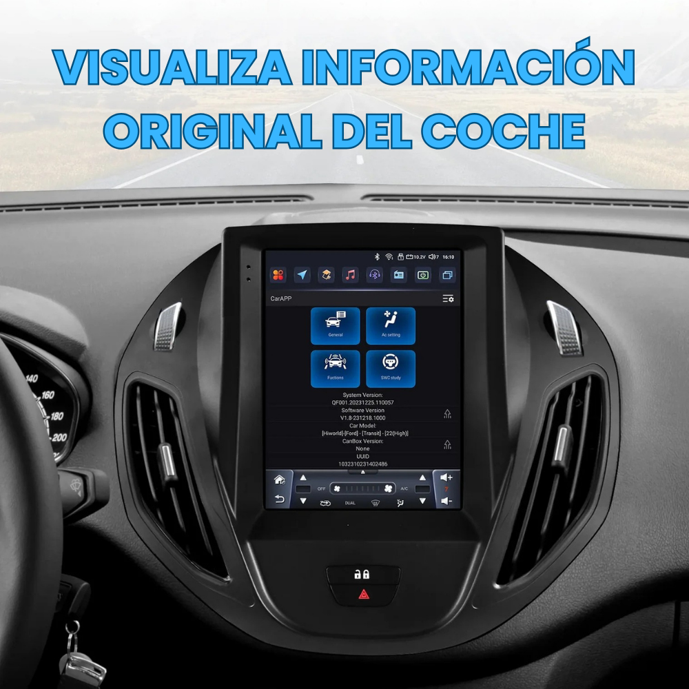 Pantalla Android Auto Carplay Ford Transit Tourneo 2012-2017