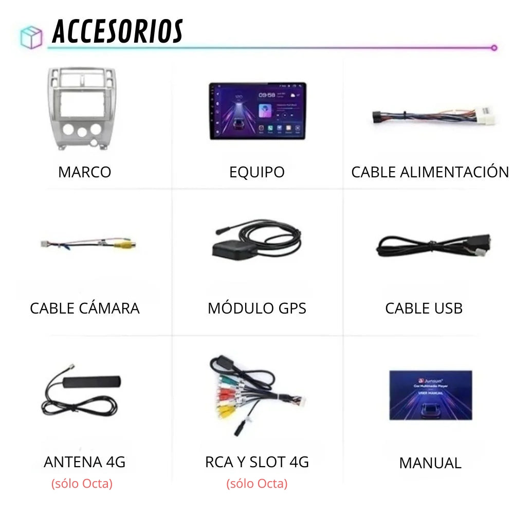 Pantalla Android Auto Carplay Hyundai Tucson 2004 - 2009