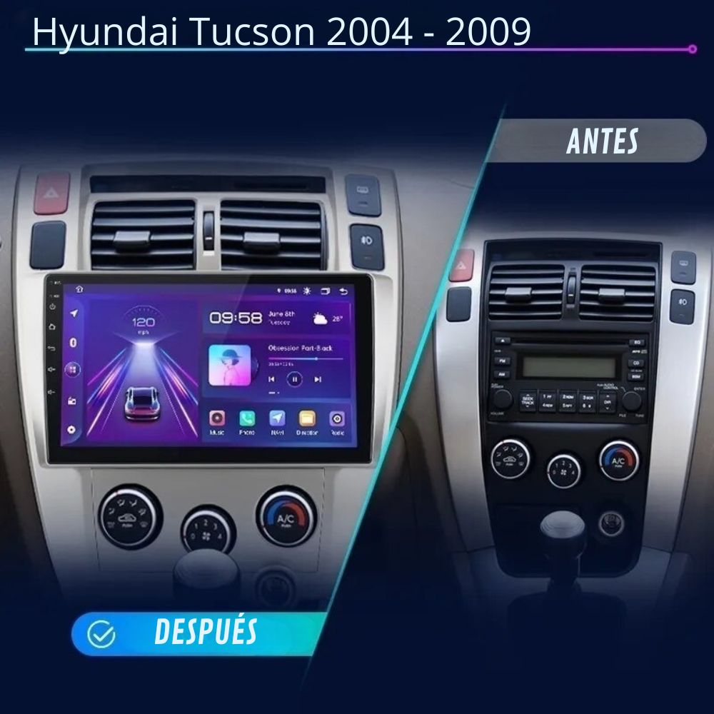 Pantalla Android Auto Carplay Hyundai Tucson 2004 - 2009