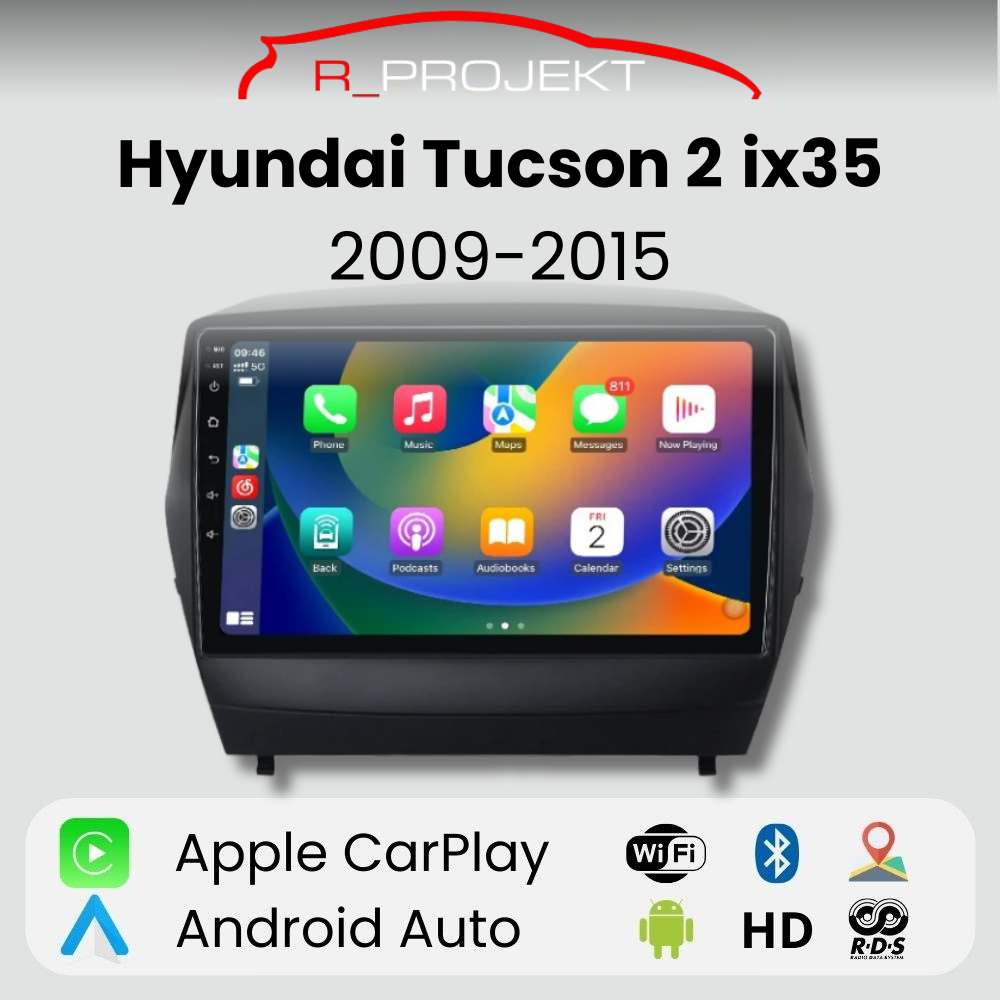 Pantalla Android Auto Carplay Hyundai Tucson 2 IX35 2009 - 2015