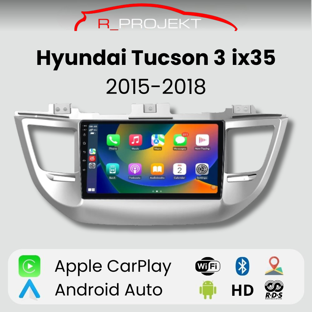Pantalla Android Auto Carplay Hyundai Tucson 3 IX35 2015-2018