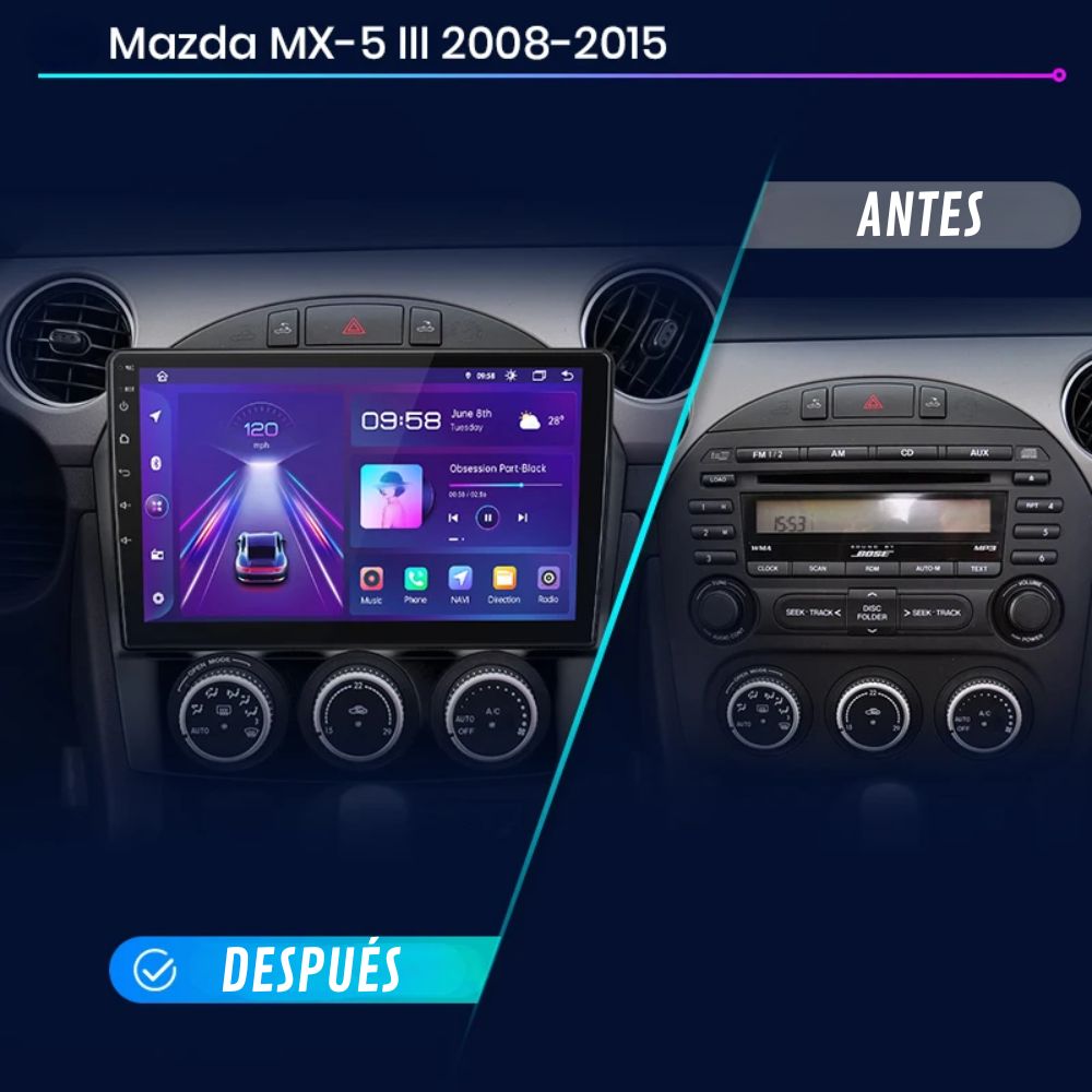 Android Auto Radio Carplay Mazda MX-5 MX5 III 3 NC 2008 - 2015