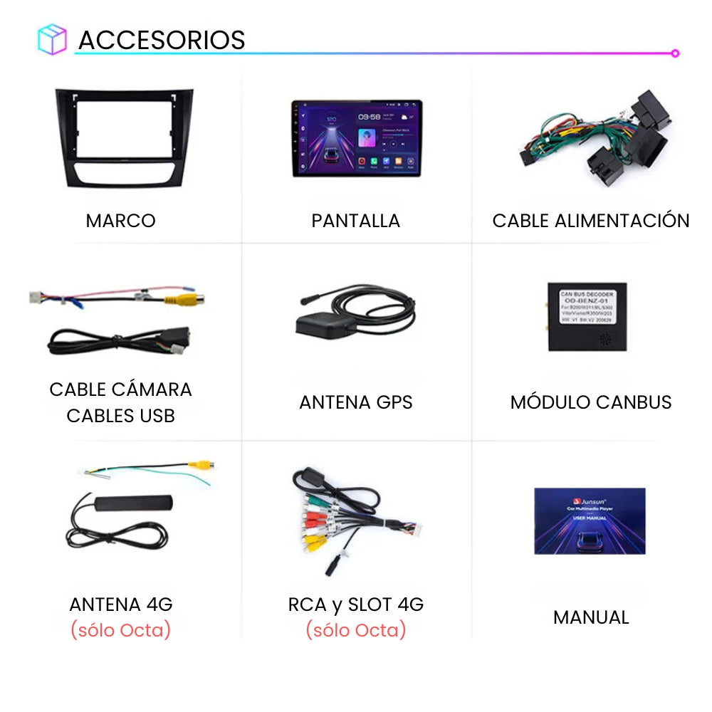 Android Auto Radio Carplay Mercedes E Class W211 CLS Class W219 2002-2010