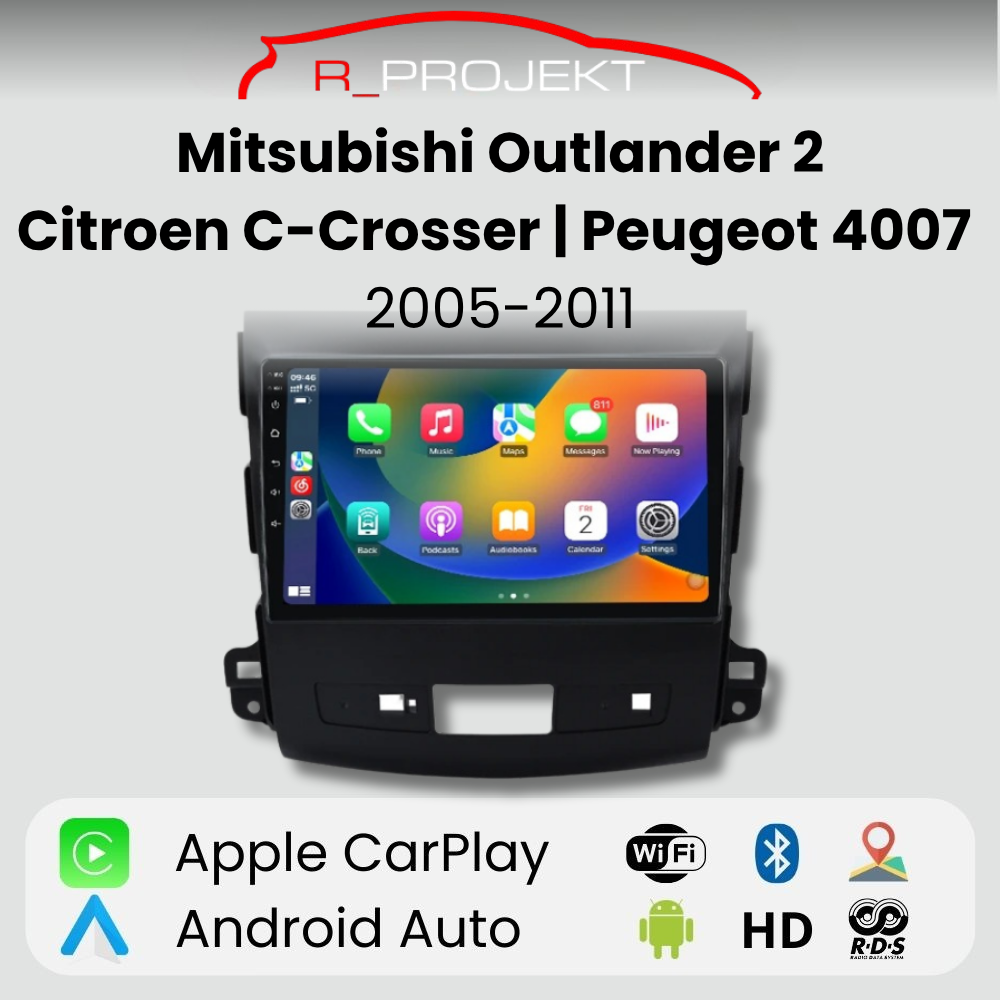 Android Auto Radio Carplay Mitsubishi Outlander 2 | Citroen C-Crosser | Peugeot 4007 2005-2011
