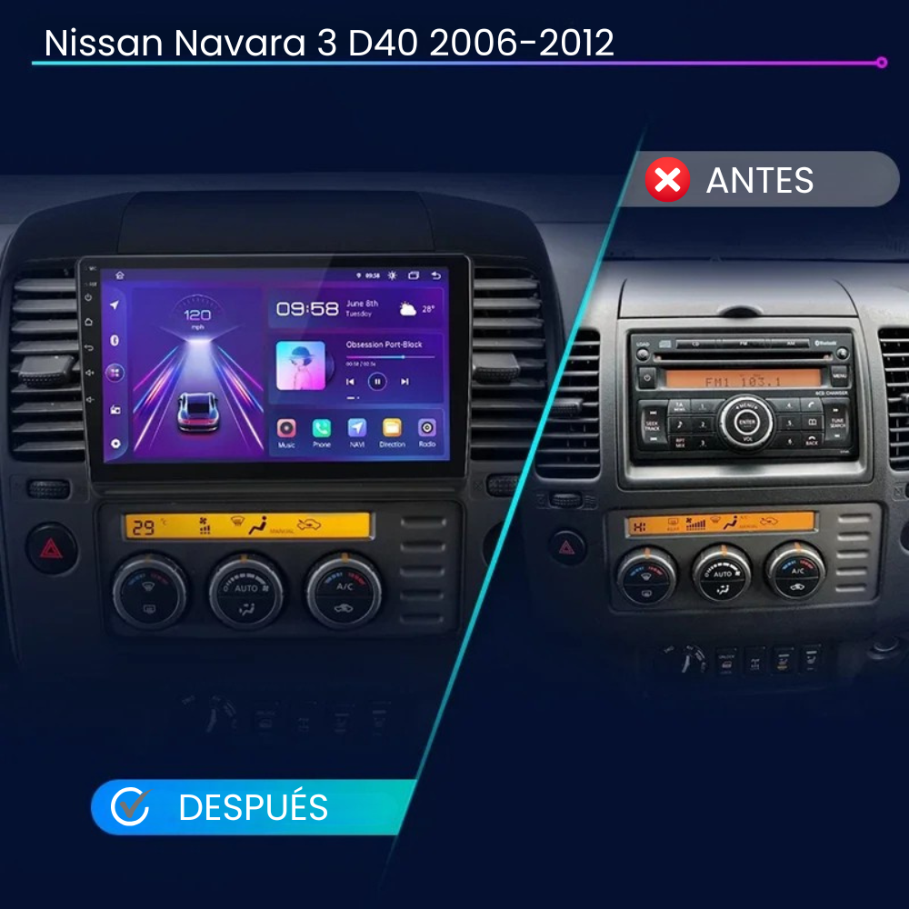 Android Auto Radio Carplay Nissan Navara 3 D40 2006-2012