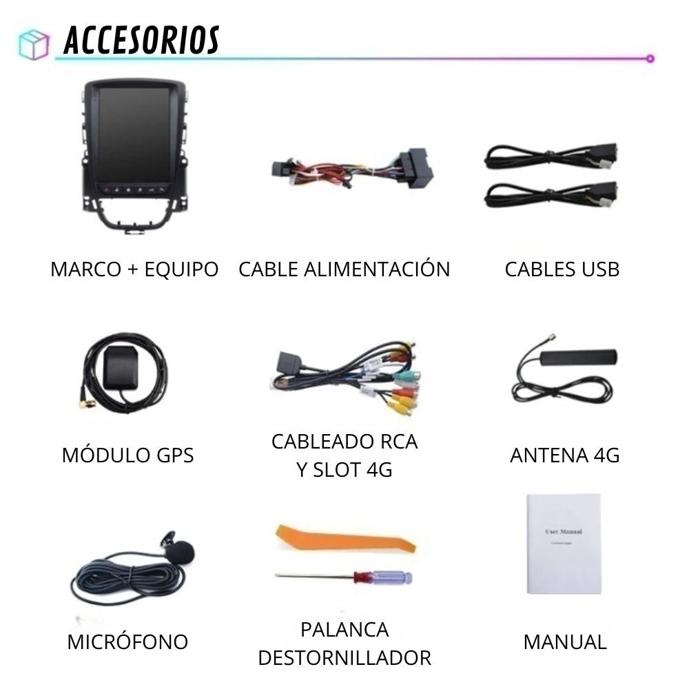 Radio Android Auto Carplay 10" Opel Astra J 2009-2015