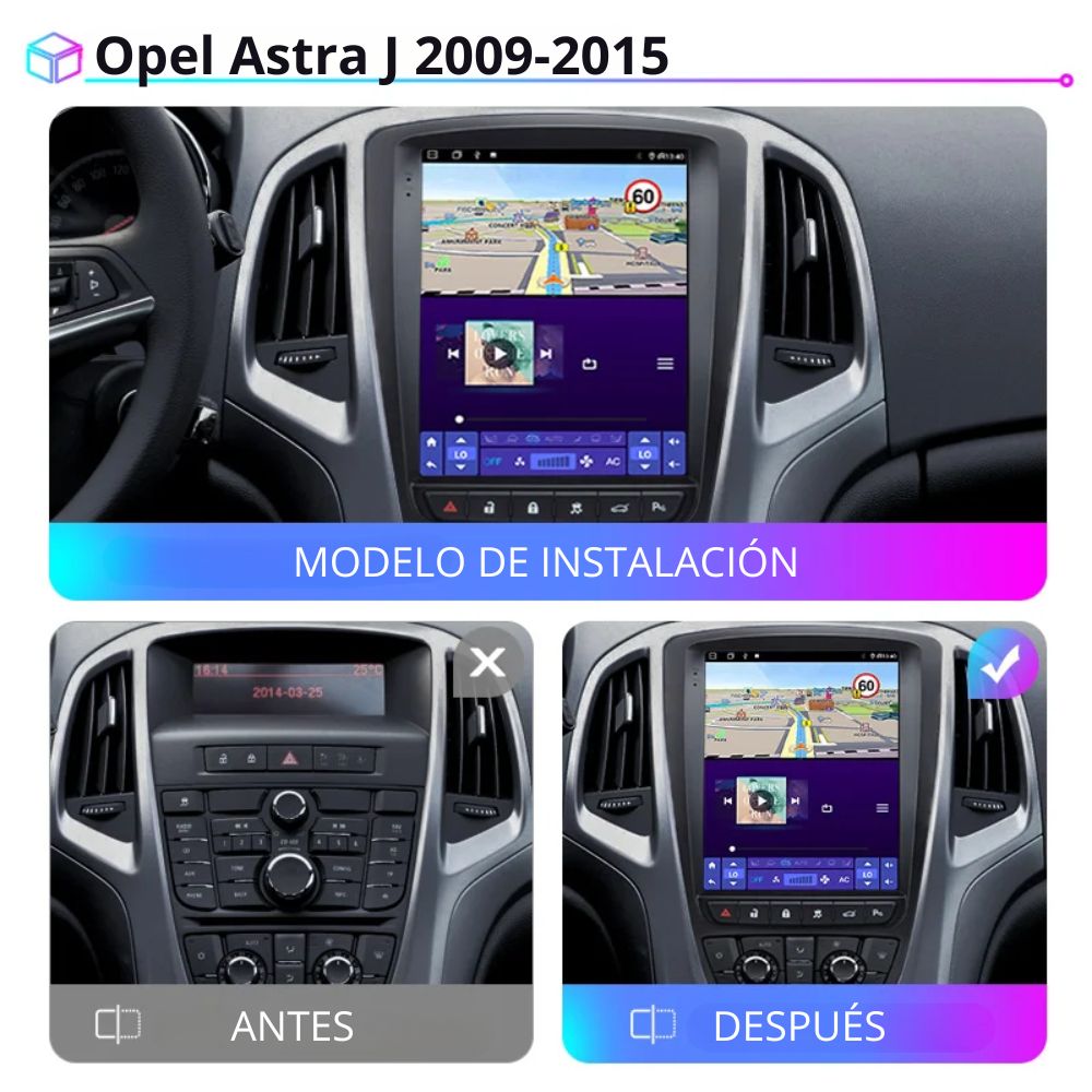 Radio Android Auto Carplay 10" Opel Astra J 2009-2015