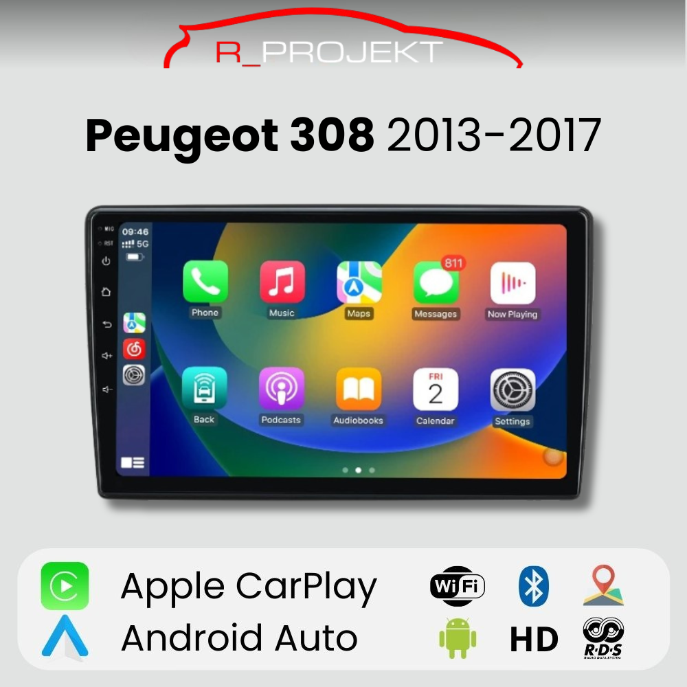Android Auto Radio Carplay Peugeot 308 2013 - 2017